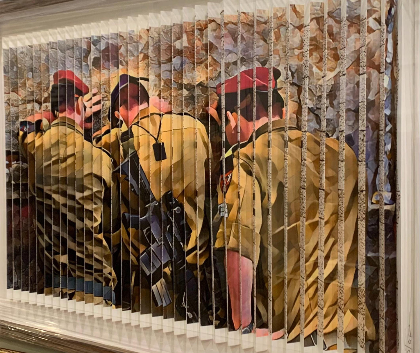 Shem Tov "Strengthen Your Hearts And Be Courageous" 3D Wall Sculpture Hand Signed Custom Framed COA Three Size Options