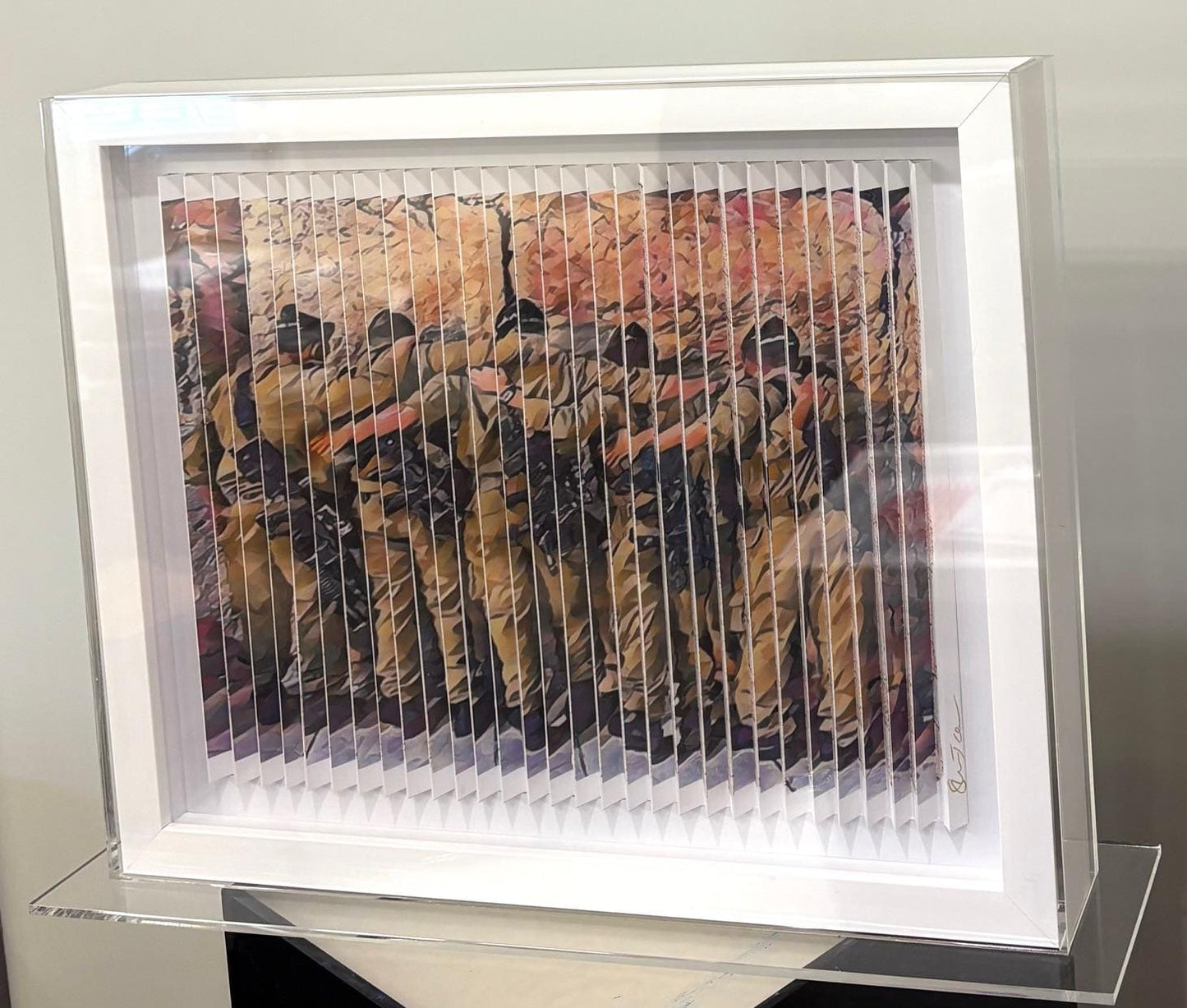 Beyachad Nenatzei'ach - We Will Win Together Original 3D Sculpture in Lucite Case