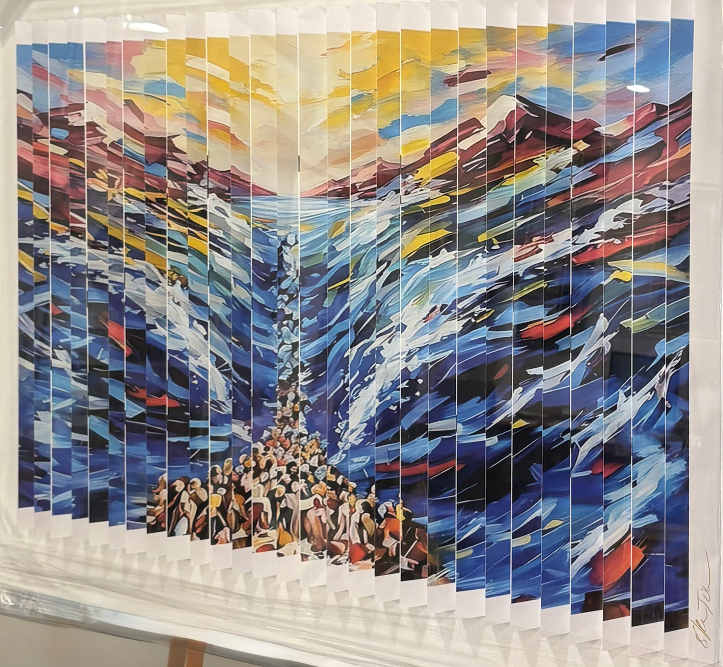 Splitting the Red Sea with Songs of Gratitude - 3D Wall Sculpture