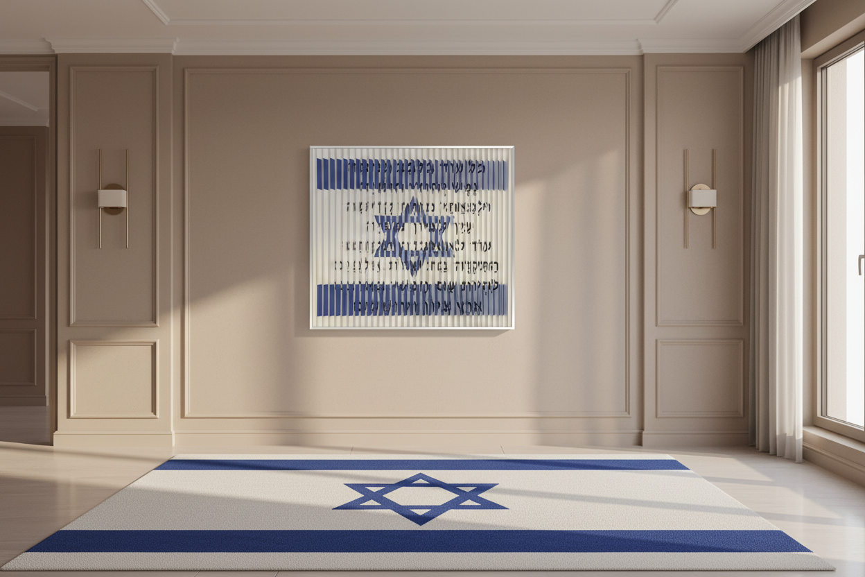 Hatikva & Israeli Flag 3D Wall Sculpture