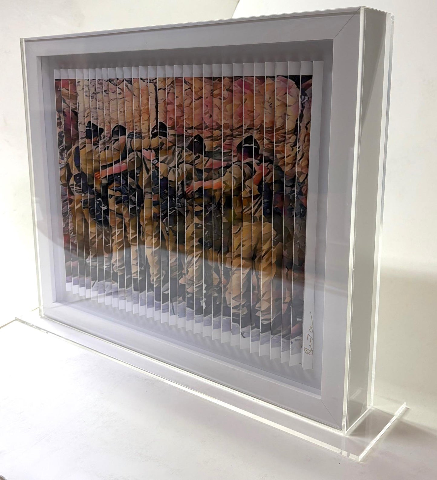 Beyachad Nenatzei'ach - We Will Win Together Original 3D Sculpture in Lucite Case